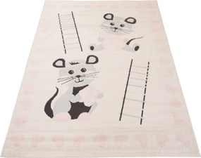 TA Koberec H320A BIELA/RUŽOVÁ HAPPY FBA Rozmer: 160x220 cm