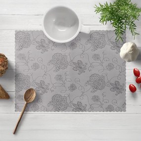 Biante Teflónové prestieranie na stôl TF-083 Kvetované ornamenty na sivom 30x40 cm