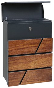 Poštová schránka RICHTER BK.524.WO.AM (antracit matná s potlačou dreva), RICHTER antracit matná