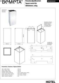 Bemeta Design Odpadkový kôš, 45 l, nerez, lesk - 101915121