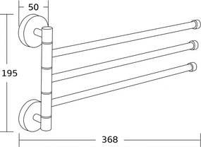 Mexen príslušenstvo, držiak na uteráky, otočný, chróm, 7039243-00