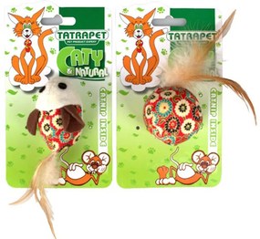 Hračka pre mačku loptička natural 5 cm