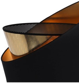 Závesné svietidlo Asti Duo2, 1x PVC/čierne textilné tienidlo, (fi 45cm), g, b