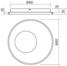 Redo 05-959-LED Stmievateľné stropné svietidlo SINTESI LED/45W/230V 3000-6000K +DO