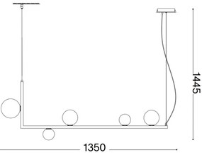Ideal Lux - LED Luster na lanku BIRDS 5xG9/3W/230V čierna/zlatá