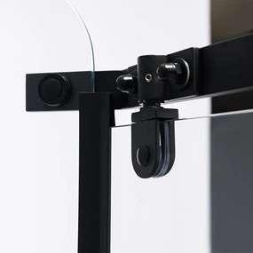 BPS-koupelny Päťuholníkový sprchový kút KZ91B BL 90x90 čierna/transparent - bez vaničky