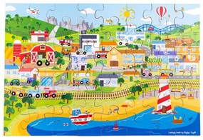 Bigjigs Toys Podlahové puzzle Mesto 48 dielikov