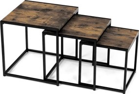 Sada 3 konferenčných stolíkov old wood AF-3003 OLW
