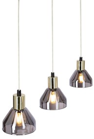 Candellux Čierno-zlatý závesný luster Gregory pre žiarovku 3x E14 33-79008