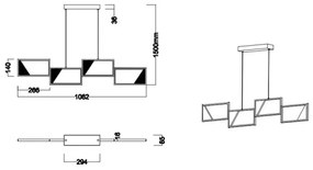 Trio - LED Stmievateľný luster na lanku CAFU 4xLED/7W/230V