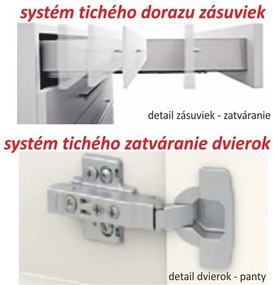 Drezová kuchynská skrinka Line D80 ZL - dub sonoma / biela