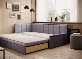 Ružová ženilková rozkladacia/s úložným priestorom pohovka 214 cm Fulgeo – ELTAP