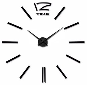 3D Nalepovacie hodiny DIY Clock 12 Time XL Black 90-130cm