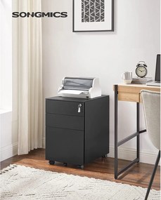 Oceľová skrinka, kartotéka, čierna