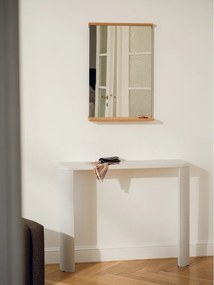 Nástenné zrkadlo s poličkou s dreveným rámom 50x75 cm Lun – noo.ma