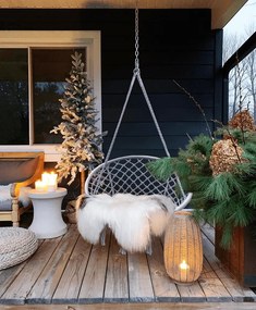 Sivé závesné kreslo KOLUMBIA s vankúšom