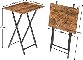 Skladací odkladací stolík Vasagle Abby 48 cm hnedý/čierny