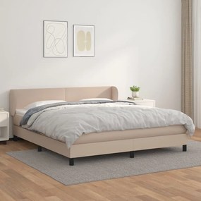 Boxspring posteľ s matracom kapučínová 160x200 cm umelá koža 3127204