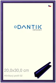 DANTIK rám na obraz 20x30 | ALU modrá Azur matná (Sklo Čiré)