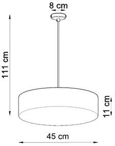 Sivé závesné svietidlo ø 45 cm Atis – Sollux