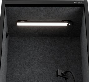 Akustická kabína SALLY MentalBox 600 mm – čierny korpus, tmavosivé sedadlo