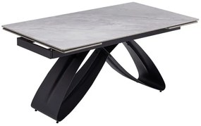 Stôl MATEO 160–240 cm sivý mramor/čierna