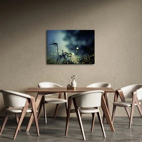 Obraz - Vážka za trblietavej noci (70x50 cm)