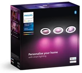 Philips - SADA 3xLED RGBW Stmievateľné podhľadové Hue CENTURA 1xGU10/4,2W/230V