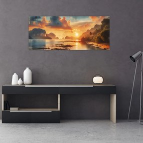Obraz - Pohľad z pláže (120x50 cm)