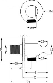 Mexen Kai DR70 podomietková vaňová a sprchová súprava s dažďovou sprchou 30 cm, zlatá, 77602DR70301-50