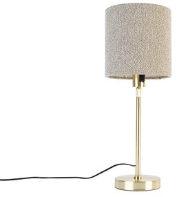 Stolná lampa zlatá nastaviteľná s tienidlom boucle taupe 20 cm - Parte