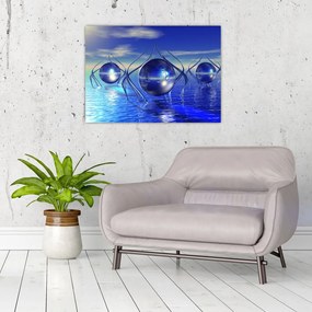 Sklenený obraz abstrakcie - voda (70x50 cm)