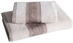 BAVLNENÝ UTERÁK KALI SADA 1KS 50X90 CM, 1KS 70X140 CM BÉŽOVÁ