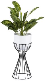 Kovový kvetináč LOFT 46x20 cm čierna/biela