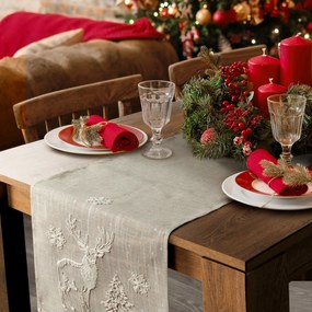 VIANOČNÝ OBRUS DEER 85X85 CM VZOROVANÁ