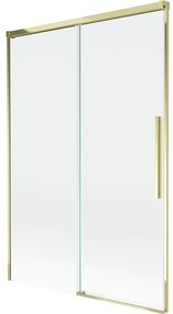 Mexen Rox, 2-krídlová posuvná vaňová zástena 120 x 150 cm, 8mm číre sklo, zlatý lesklý profil, 8C9-120-001-50-00