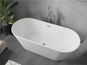 Mexen Flavia voľne stojaca vaňa 160 x 75 cm, biela, prepad chróm, 54031608000
