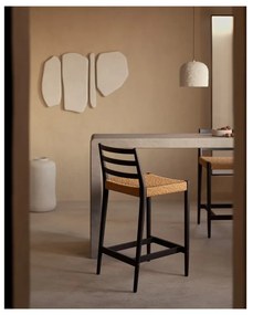 Čierna/v prírodnej farbe barová stolička z dubového dreva (výška sedadla 70 cm) Analy – Kave Home