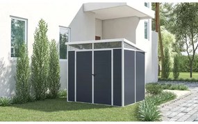Plastový záhradný domček Rojaplast Toya B 228 x 180 cm sivý