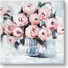 Maľovaný obraz na stenu KVETY VO VÁZE 70x70 cm