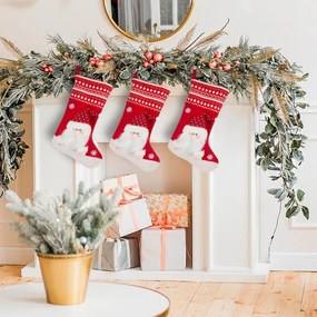 Vianočná dekorácia SANTA 3 červená / biela