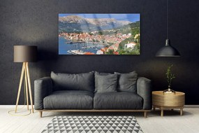 Obraz na akrylátovom skle Mesto hora more krajina 120x60 cm