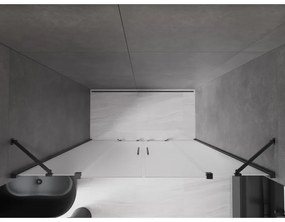 Mexen Velar Duo, posuvné sprchové dvere do otvoru 180 cm, 8mm sklo námraza, brúsený grafit, 871-180-000-32-95