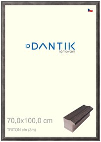 DANTIK rám na obraz 70x100 | TRITON cín (Plexi Čiré)