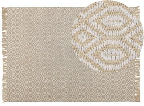 Jutový koberec 140 x 200 cm béžový POZANTI Beliani