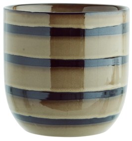 MADAM STOLTZ Keramický obal na kvety Dijon/Black 18 cm
