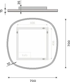 Nimco Oválne LED zrkadlo pr. 700 - ZP 27001R