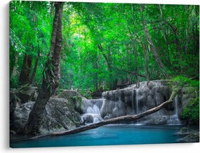 Obraz - Vodopád Erawan, Kanchanaburi, Thajsko (70x50 cm)