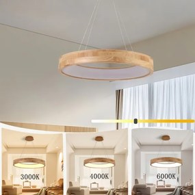 Brilagi - LED závesný luster na lankách FALCON WOOD LED/40W/230V 3000/4000/6000K 60 cm drevo