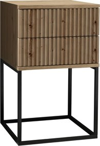 Nočný stolík s 2 zásuvkami Marle, dub artisan